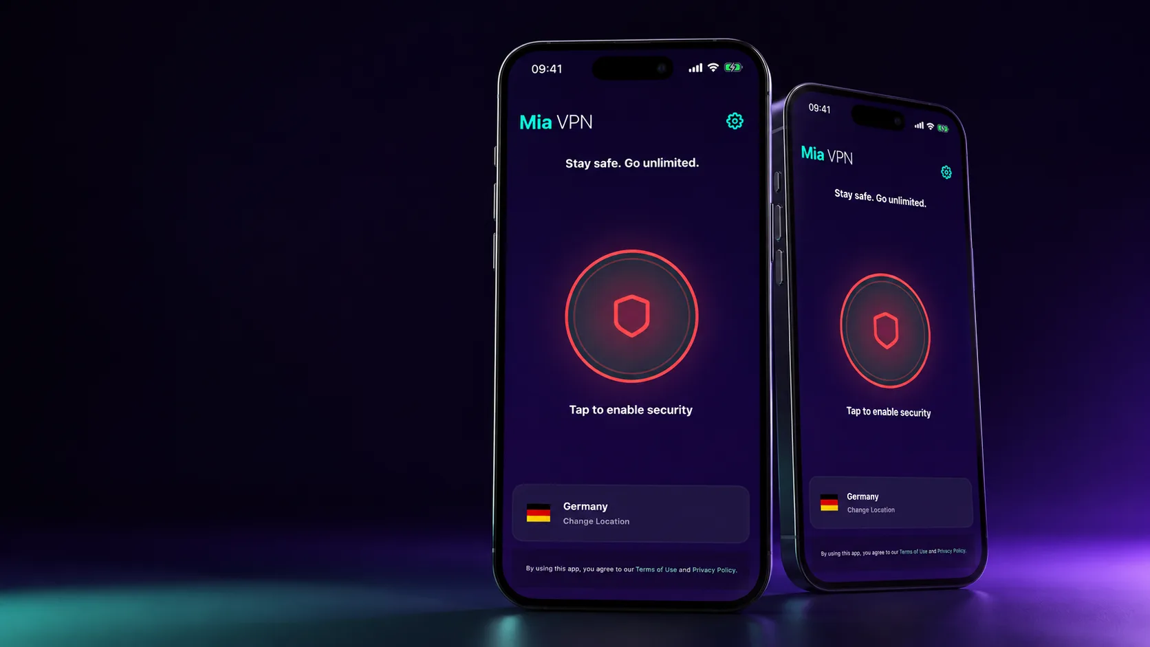 Yenilenen MiaVPN iPhone bağlantı ekranı
